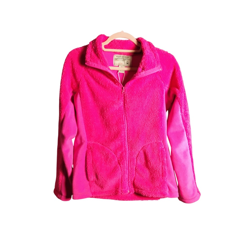 Seven Apparel Women's Size M Coral Fleece Plush Zip Front Jacket Cozy‎ Comfort